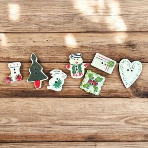 Vintage Collection Of Christmas Decorative Buttons “Christmas Cookies” Holiday